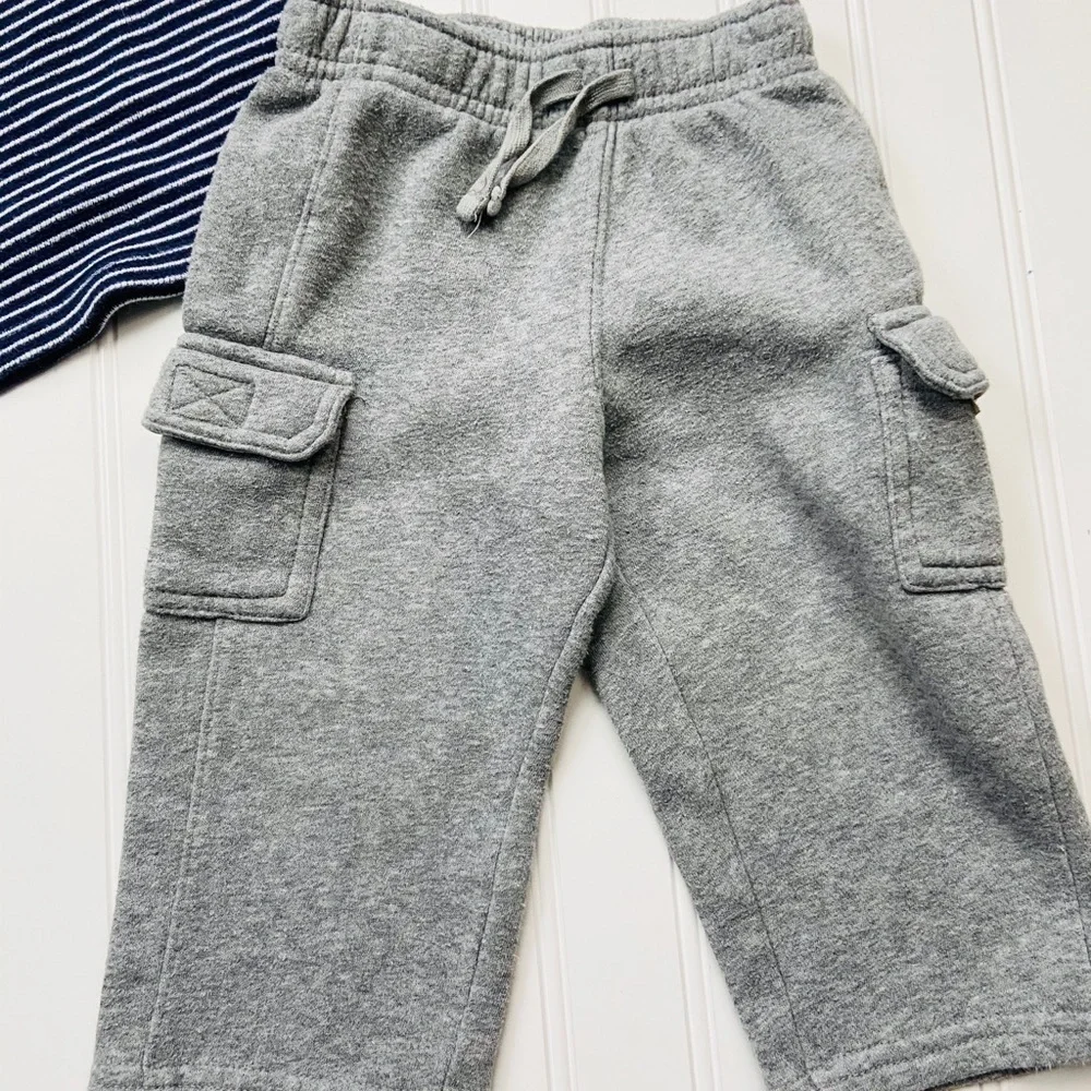 Knit top/fleece pant set